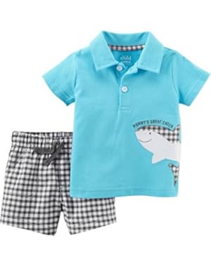 Child of Mine Mommy's Shark Great Catch Baby Boys 2 Piece Shirt and Shorts Set