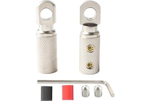 TIALECCI 4 GA Wire Terminal Connector 5/16 Ring Wiring Terminals 4 Gauge Power Ground Cable Lugs with Adhesive Heat Shrink Tubing (2PCS)