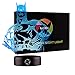 3D Optical Illusion Night Light - 7 LED Color Changing Lamp - Cool Soft Light Safe for Kids - Solution for Nightmares - DC Comics Justice League Batman