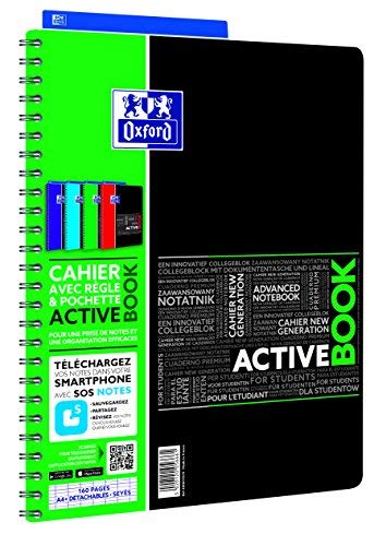 Oxford Student 400019519 Wirebound Notebook Connected SOS Notebook 160 Pages 240 x 297 mm),1 unit, assorted colors