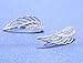 S295 Sterling Silver Ear Climber Crawler Angel Wings CZ Cuff Stud Earrings