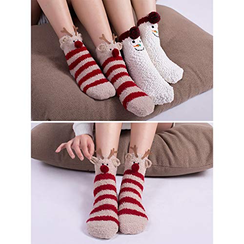 Christmas Socks, Fascigirl 3 Pair Santa Socks Christmas Slipper Socks Women Christmas Socks Kids Ladies Christmas Socks Snowflake Socks Snowflake Socks Colorful Socks