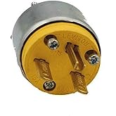 Leviton 15 Amp, 250 Volt Armored, Grounding Plug, 615PA, Steel