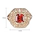 Yoursfs Ruby ring For Women Big Zircon CZ Zirconia Stone Rings For Women Engagement Jewelry Gift