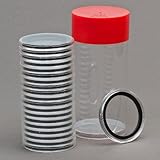 (1) Airtite Coin Holder Storage Container & (20) Black Ring 22mm Air-tite Coin Holder Capsules for 1/4oz American Gold Eagles