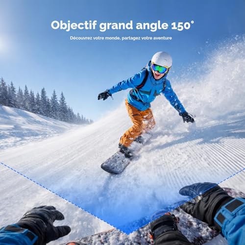 4K 30fps Sports Camera & Mini Motorcycle Cameras - EIS Stabilization, Magnetic Mount, 64GB Card Included, 150° Wide Angle - Vlog Thumb Camera with 1800mAh Charging Case for TikTok/Travel/POV
