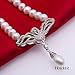 JYX Pearl Pendant Swan Necklace AA+ Quality Gorgeous Genuine 6-7mm White Freshwater Culured Pearl Strand Necklace for Women 20