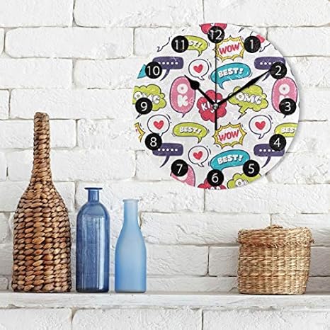 Amazon Co Jp 掛け時計 かわいい吹き出しウォールクロック インテリア お祝い 記念日 贈り物 プレゼント ホーム キッチン