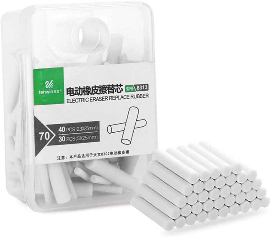 GUSENG 2.3mm 5mm Electric Eraser Refill Eraser with 40Pcs 30Pcs Refills Replacement Erasers Sketch Erasers