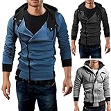 Grin&Bear Men's double collar heavy sweatshirt Hoodie Jacket, GEC