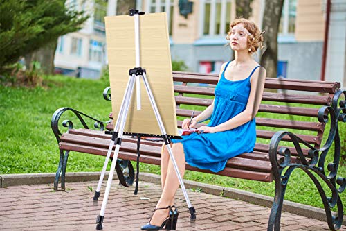 Artist Easel, Ohuhu 2-Pack 66" Aluminum Field Easel Stand with Carrying Bag for Table-top/Floor, Art Easels with Adjustable Height from 21-Inch to 66-Inch, Back to School Art Supplies