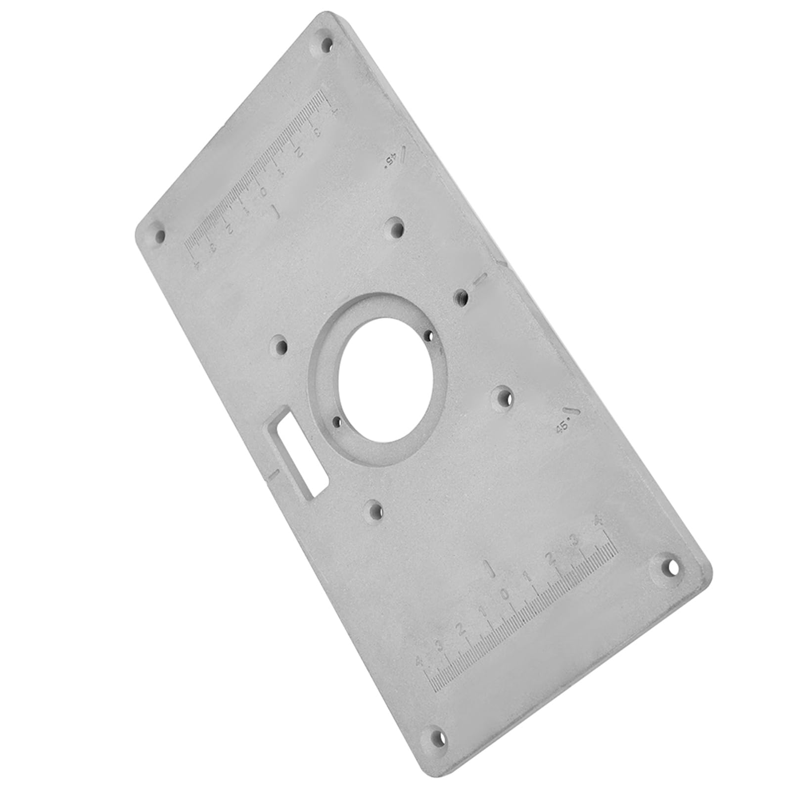Aluminum Woodworking DIY Router Table Insert Plate&Ring,235mm * 120mm * 8mm,475g