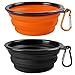 2-Pack Collapsible Travel Dog Bowl,MAXIN Silicone Cat Bowl Portable Pet Food Water Bowl, Foldable Expandable Cup Dish for Pets, FDA Approved.[ Black and Orange ]