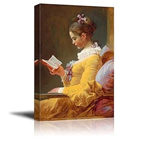 The Reader by Jean-Honore Fragonard - Canvas Print Wall Art Famous Painting Reproduction - 12" x 18"