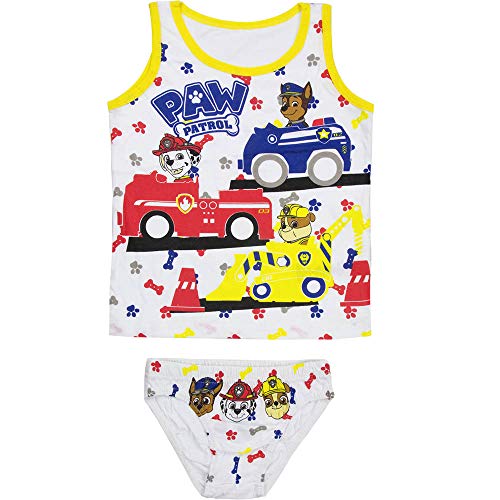 Star Wars, Spiderman, Peppa Pig, Paw Patrol & Disney 2 Pieces Boys Underwear 100% Cotton (Paw Patrol White, 4/5)