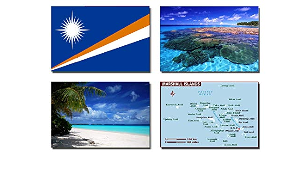 Set de 4 imanes para nevera de las Islas Marshall imanes de ...