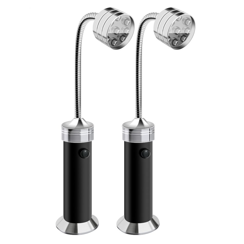 Due Confezione Luce della Griglia, LUXJET 9LED Barbecue Luce, Luci Luminose BBQ Lampada per Barbecue, Camping,alimentato da 3 batterie AAA o 1x batteria 18650 (non inclusa)