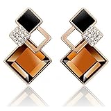 MANDI HOME Beauty Jewelry Shop 2016 Fashion Cubic Jewelry Stud Earrings Austrian Crystal Stud Earrings (Champagne)