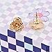 ZJchao Women Beige Yellow Rose Stud Earrings Gift for Her Dipped 24K Gold Crystal Flower Earring Jewelry Present for Wife Mom Girl Valentines Day, Anniversary, Birthday, Wedding (Beige)
