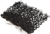 Brazilian Virgin Hair Curly Lace Frontal Remy Human Hair Extensions 13x4 Free Part Front Closure with Baby Hair Bleached Knots Natural Color