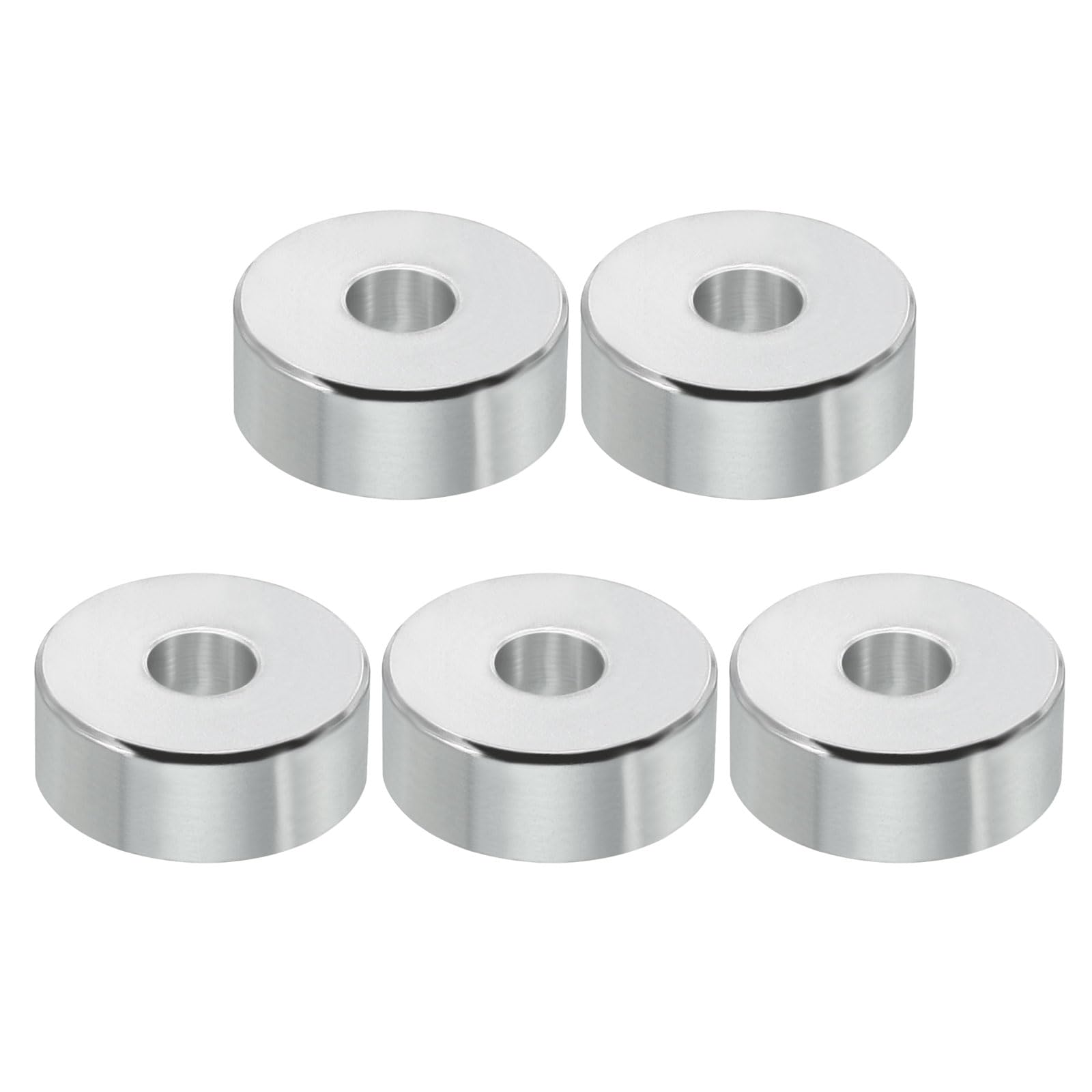 PATIKIL M6 Aluminum Spacers, 5Pcs Metal Spacer Aluminum 6.5mm ID x 20mm OD x 8mm L Aluminum Spacer Screw Standoff Round for 1/4" or M6 Screw Bolts