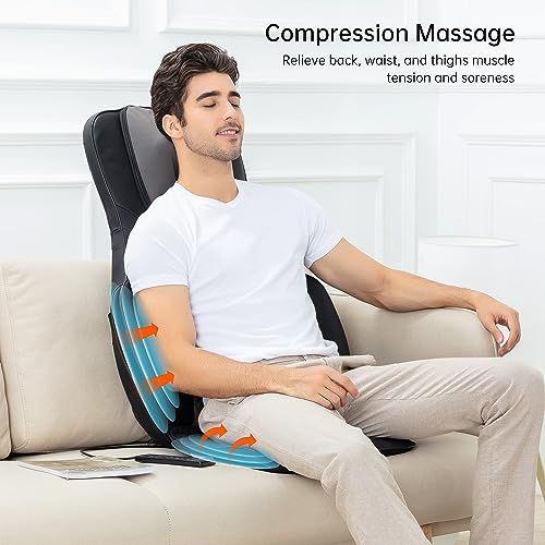 Snailax Full Body Massage Chair Pad Shiatsu Neck Back Massager with