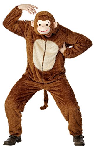 Smiffy's Men's Monkey Costume Adult Includes Jumpsuit with Hood