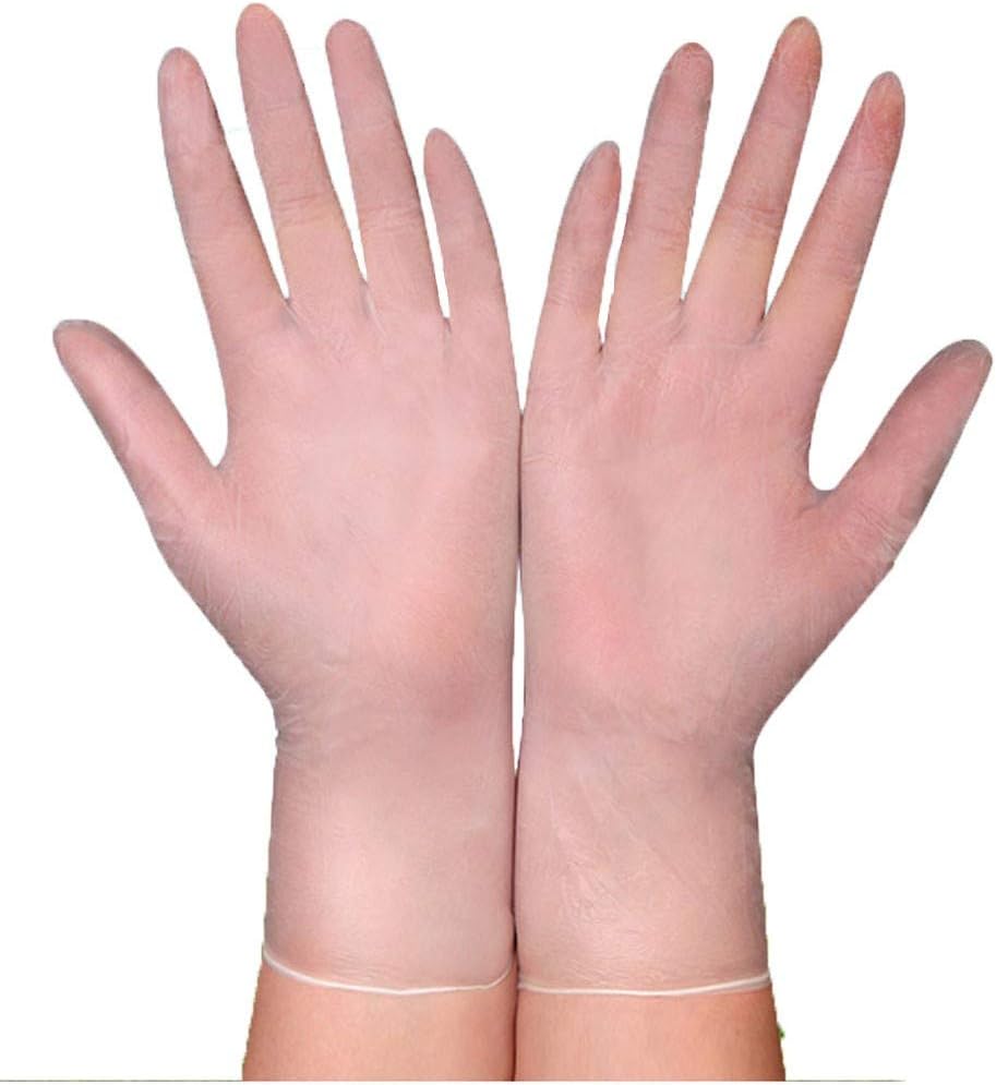 HOUSEHOLD 100Pcs Vinyl Powder Free Clear Examination Gloves Latex Free Gloves Comfortable Disposable Gloves