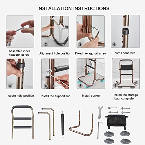 Height Adjustable Bed Rail,Bed Rails for Elderly Adults with 4 Remova