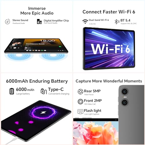 TECLAST P30T Android 16 Tablet 10.1 Inch 120Hz Tablets Gemini AI, 15GB RAM+128GB ROM(TF 5TB), 2GHz Octa-Core, 5G WiFi/Widevine L1/GPS/6000mAh, Tablet with Keyboard+Case+Pen+Mouse, 10 Accessories