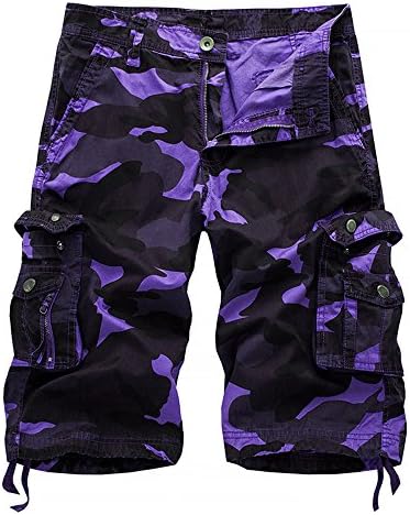 Hycsen Mens Cotton Relaxed Fit Fit Outdoor Camouflage Camo Cargo Shorts