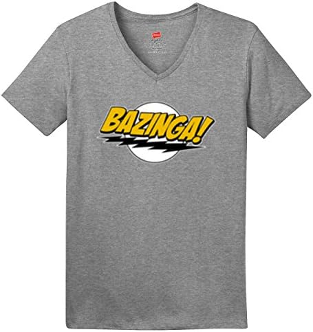 Shirt Patron Sheldon Cooper Bazinga Big Bang Theory Women's V Neck T Shirt (Light Steele, XL)