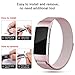 Find-MyWay Compatible with Fitbit Charge 2 Band,Charge 2 Accessories Stainless Steel Bracelet Women Men Wristbands Strap Rose Gold Silver Compatible for Charge 2 Fitness Tracker