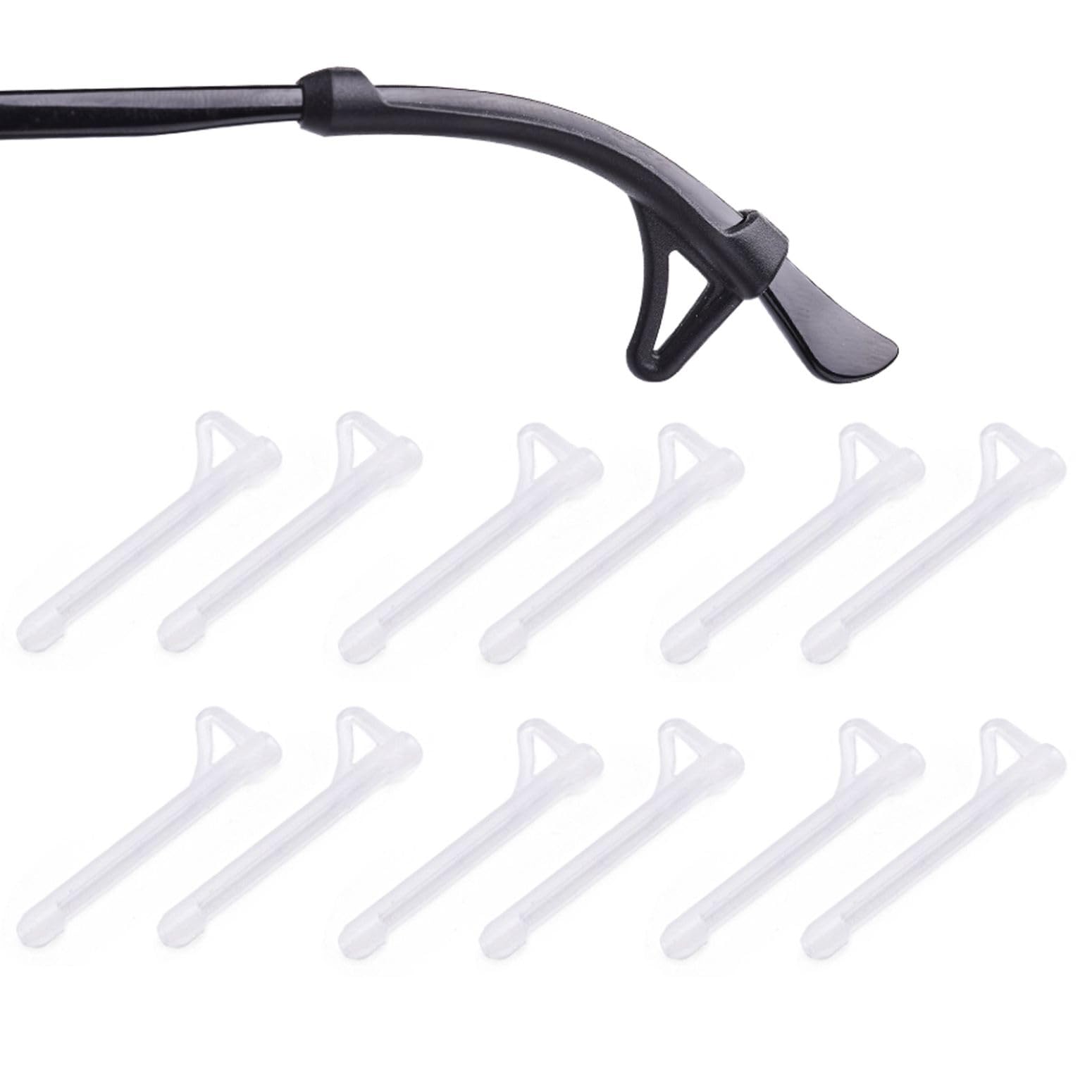 OPUGIT 6Pairs Glasses Temple Grips, Soft Silicone Anti-Slip Elastic Sleeve Glasses Retainers, Comfortable Ear Tips For Children Spectacle Eyewear,White