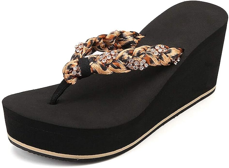 Fanxu Tongs pour Femmes, Semelle Compensée D