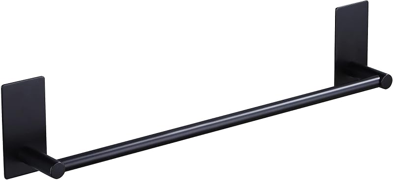 JS Towel Holder Self-Adhesive 40 cm Black Brushed Stainless Steel