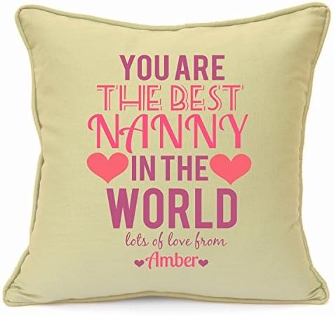 Personalised Presents Gifts For Grandma Nanny God Mother Birthday Mothers Day Christmas Xmas You Are Worlds Best Quotes Cushion Cover 18 Inch 45 Cm Unusual Special Unique Idea Home Decor