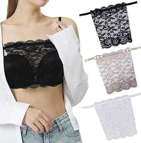 3 Pack Clip-on Mock Camisole Bra Inserts – Modesty Panel Overlay For V-Neck, One Size