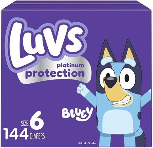 Luvs pañales para bebé talla 6, protección platino día y noche, 144 — Pañales