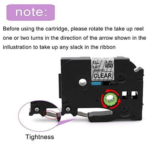 TZ TZe 131 231 4 Pack Black on Clear/White 12mm(0.47") x 8m Standard Laminated TZ131 TZ231 Tape Compatible with Brother P-Touch Label Maker Model PT-H100 PT-H110 PT-D200 PT-D210 PT-1290 PT-1880