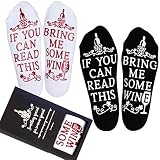Wine Gifts for Women Men, Christmas Funny Unique Gifts for Mom Dad Grandma, Birthday Gift Ideas, If You Can Read This Bring Me Some Wine Socks, Stocking Stuffers Wine Accessories and Gift (Two Pairs)