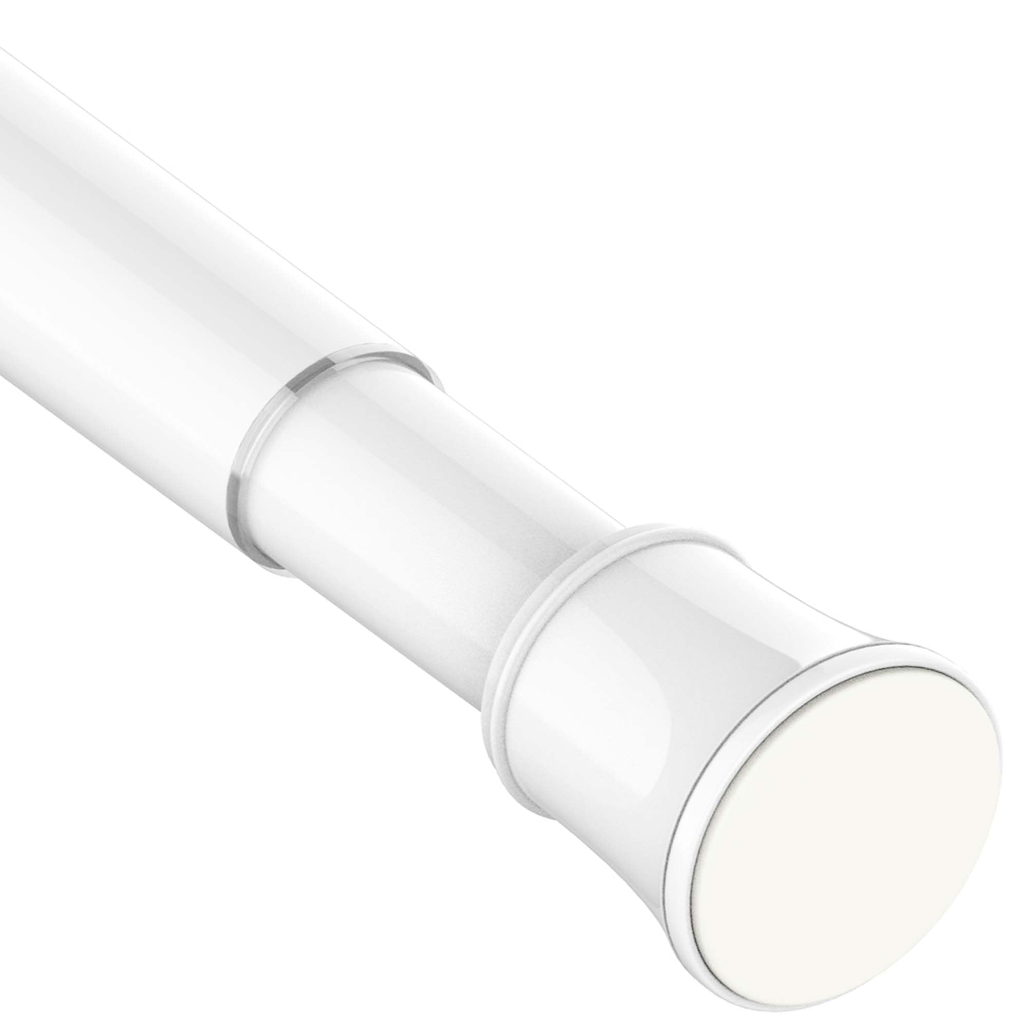 Extendable Curtain Pole Telescopic Spring Tension Rod Heavy Duty Room Divider No Drilling Curtain Rod Adjustable Pole for Wardrobe Window,Shower,Bedroom,Doorway, 69-90 cm (27.2-35.4"), White