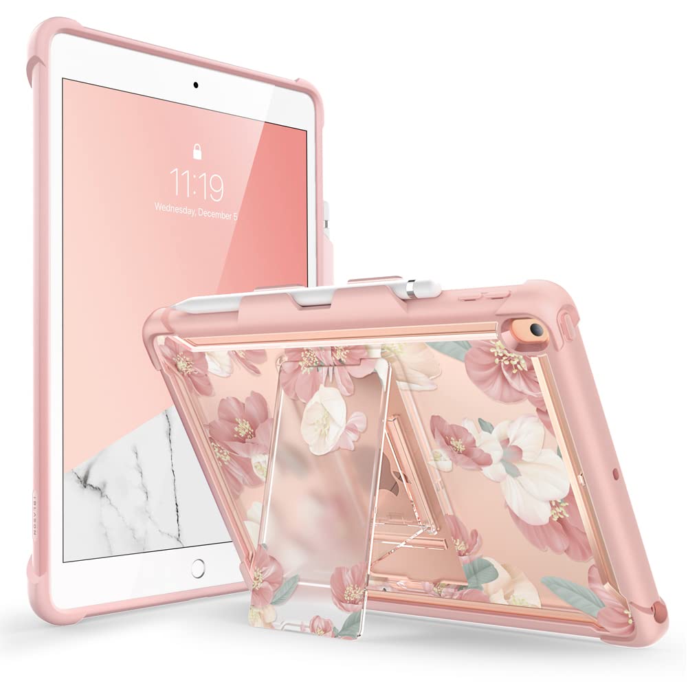 i-Blason Case for iPad 9th/8th/7th Gen 10.2 Inch (2021/2020/2019) [Halo Series] Clear Proteciton with Built in Kickstand, TPU Inner Bumper (P)