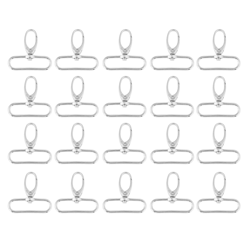 20Pcs Lobster Clasps Swivel Trigger Snap Hooks Zinc Alloy Keychain Hooks Heavy Duty Snap Hooks Metal Key Ring Clips with D Ring for Bags, Lanyard Clips, Key Rings, Puppy Chains (38mm)