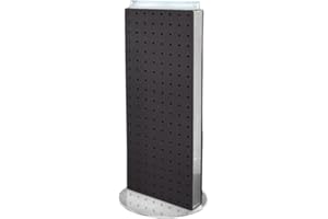 AZAR DISPLAYS Azar 700509-BLK Non-Revolving Base Solid Pegboard Counter Unit, 8-Inch Width by 20-Inch Height on 9-Inch, Black
