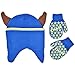 Nickelodeon Toddler Boys Paw Patrol Chase Acrylic Hosiery Knit Contoured Short Winter Hat with Knit Ears and Matching Mitten Set, Blue, One Size