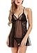 Adorneve Women Babydoll Sexy Sleepwear Lingerie Set Lace Chemises Outfit