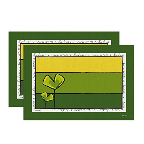 EGAN paf63/07 V Set Placemats, Fabric, Greens, 2 Units