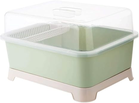 Amazon Wangyi 収納ボックス 家庭用食器棚収納ボックス付き蓋キッチントレイ収納ボックス排水ラック収納ラック 色 Green サイズ さいず 41x31x26 5cm 収納ケース ボックス オンライン通販