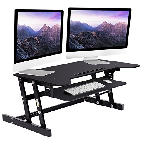 Buy PowerPress Standing Desk Extra Wide 36" platform Height Adjustable Stand up Desk Fits Two